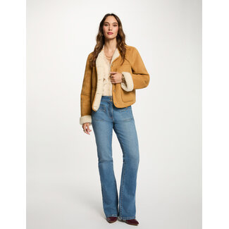 Morgan Short Faux Fur Jacket 252-Gpoli Camel