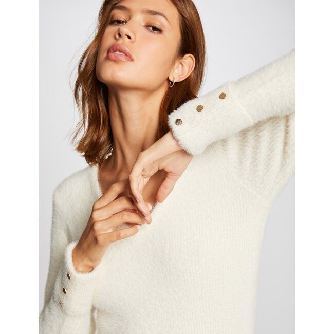 Morgan Trui met lange mouwen en V-hals 212-Moove ivoor
