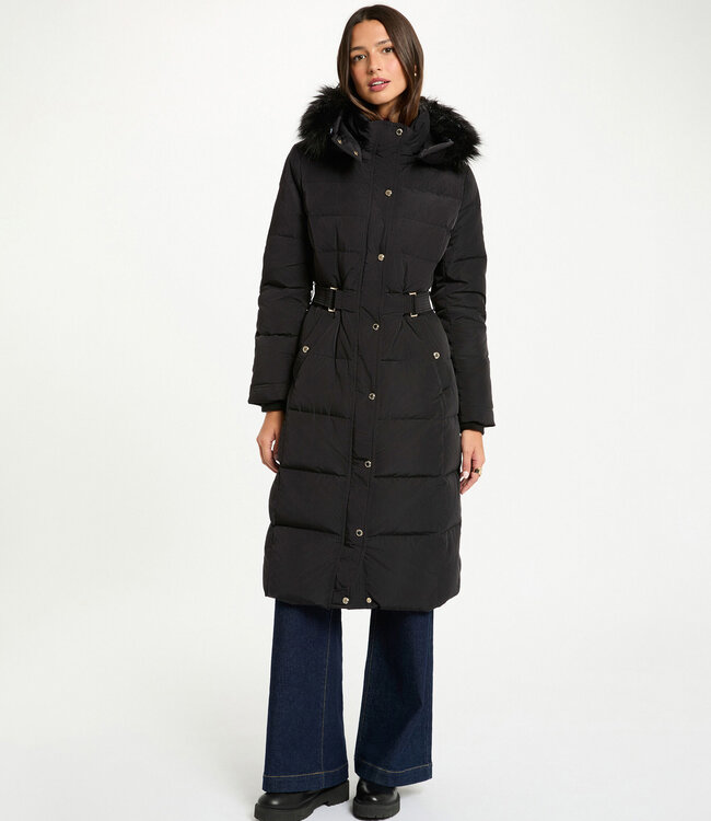 Morgan Long Padded Jacket With Hood Black