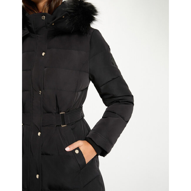 Morgan Long Padded Jacket With Hood Black