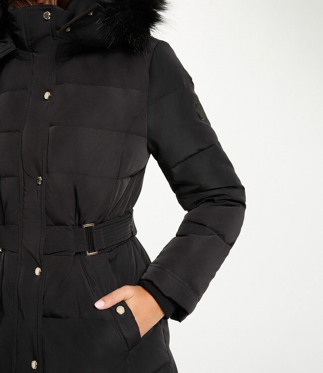 Morgan Long Padded Jacket With Hood Black