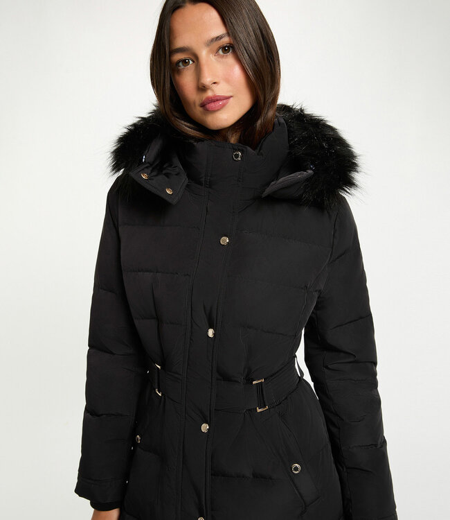 Morgan Long Padded Jacket With Hood Black
