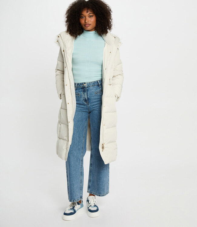 Morgan Long Padded Jacket With Hood Ivory