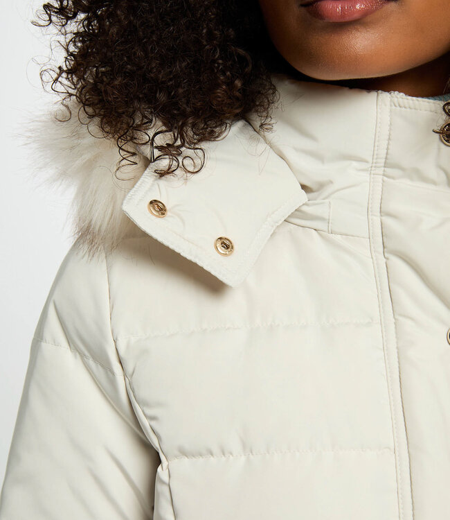 Morgan Long Padded Jacket With Hood Ivory