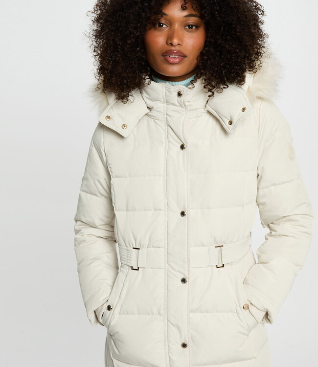 Morgan Long Padded Jacket With Hood Ivory