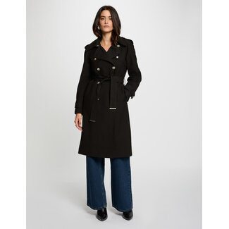 Morgan Long Belted Trench Coat 242-Gtrench Black