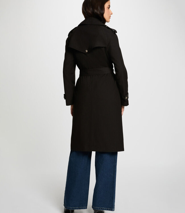 Morgan Long Belted Trench Coat 242-Gtrench Black