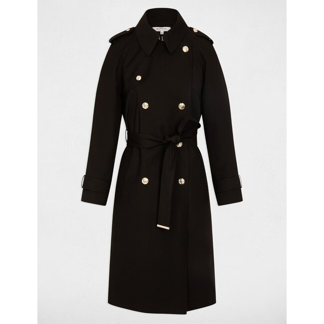 Morgan Long Belted Trench Coat 242-Gtrench Black