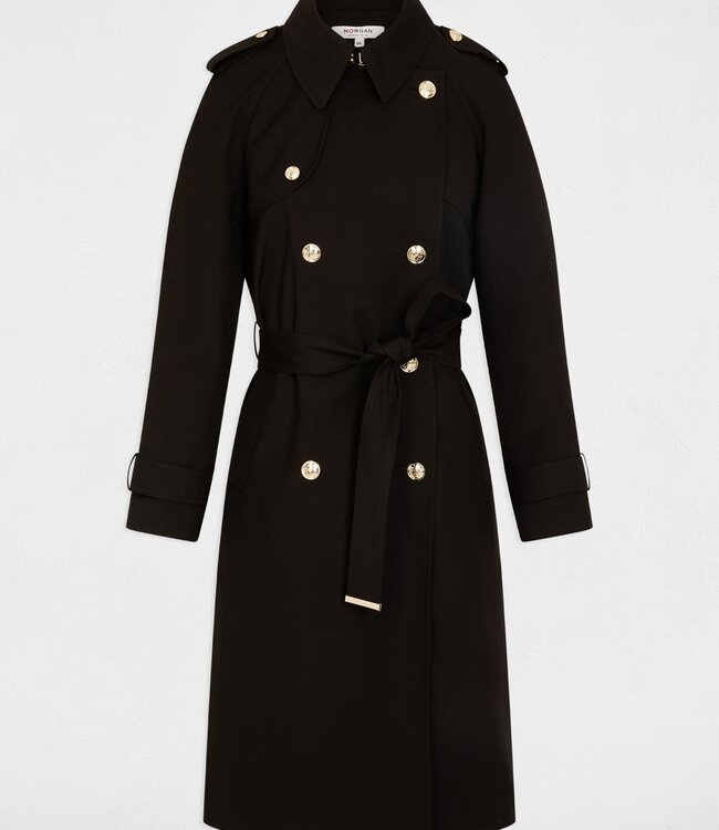 Morgan Long Belted Trench Coat 242-Gtrench Black
