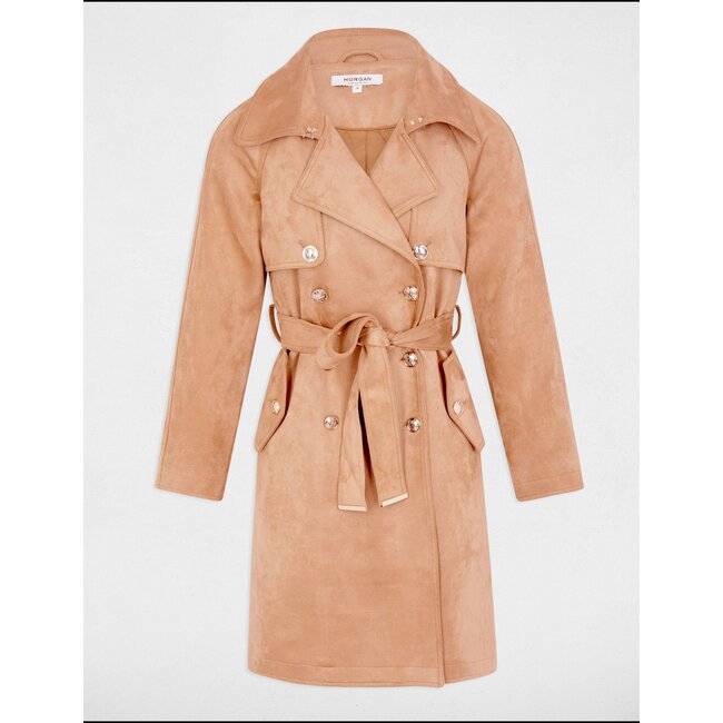 Morgan Long Suede Trenchcoat  242-Gsuede Light Brown