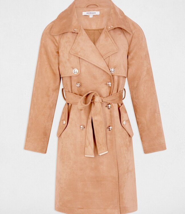Morgan Long Suede Trenchcoat  242-Gsuede Light Brown