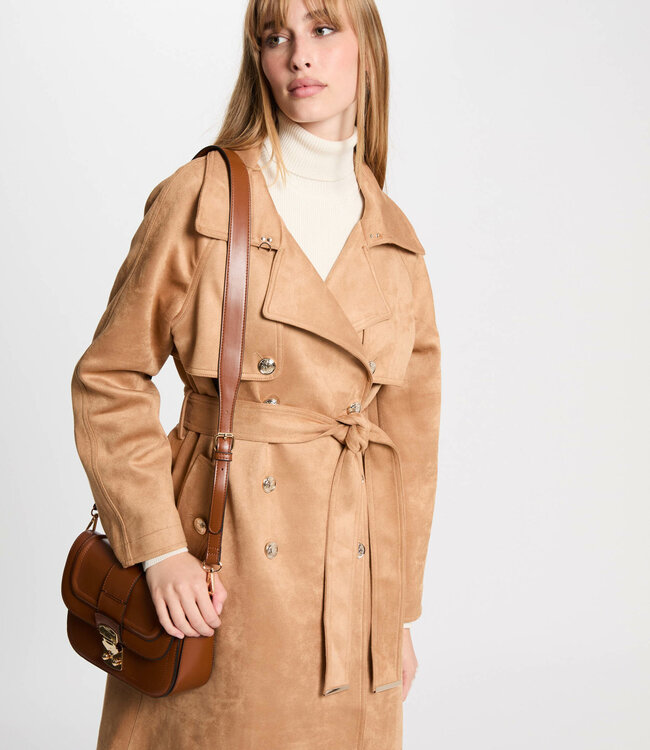 Morgan Long Suede Trenchcoat  242-Gsuede Light Brown
