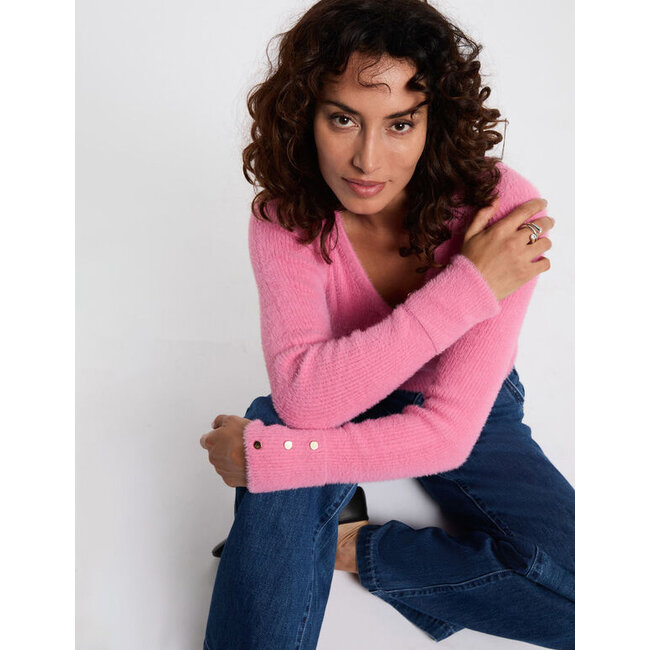Morgan Trui met lange mouwen en V-hals 212-Moove Rose