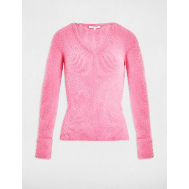Morgan Trui met lange mouwen en V-hals 212-Moove Rose