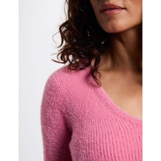 Morgan Trui met lange mouwen en V-hals 212-Moove Rose