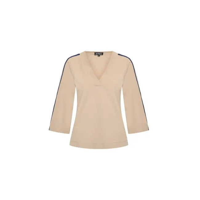 MI PIACE Travel Top V-Hals Tape 2666 Latte