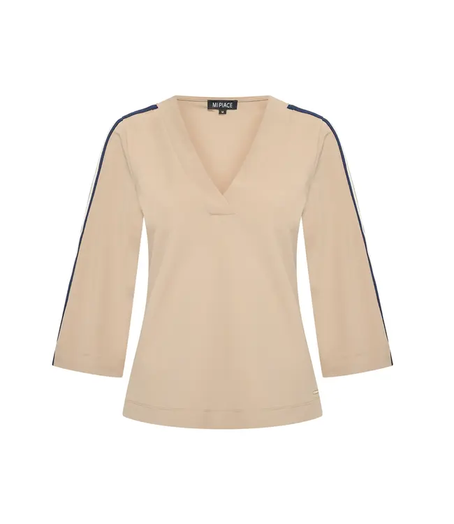 MI PIACE Travel Top V-Hals Tape 2666 Latte
