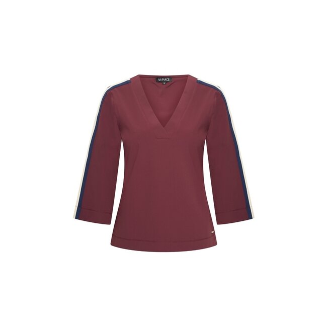 MI PIACE Travel Top V-hals Tape 2666 Burgundy
