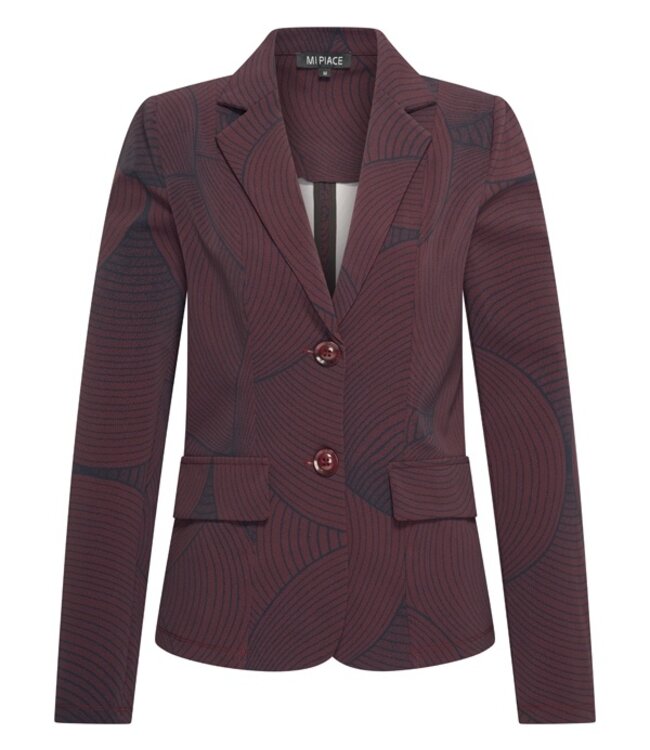 MI PIACE Travel Blazer Circle Print 2015 Burgundy