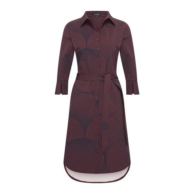 MI PIACE Travel Jurk Circle Print 2092 Burgundy