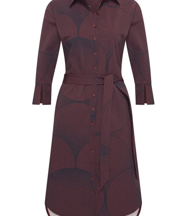MI PIACE Travel Jurk Circle Print 2092 Burgundy