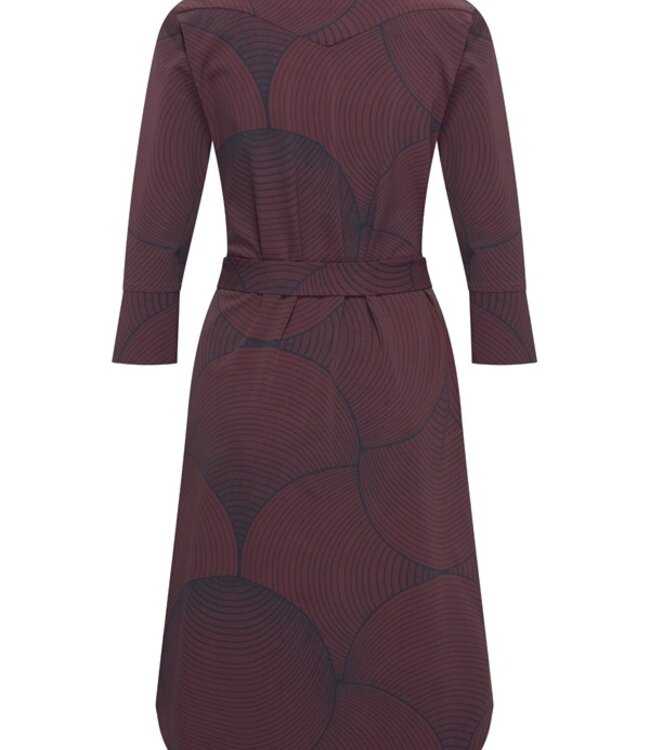 MI PIACE Travel Jurk Circle Print 2092 Burgundy