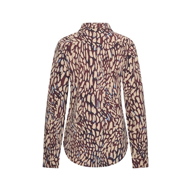 MI PIACE Travel Blouse Abstracte Print 60840 Burgundy Latte