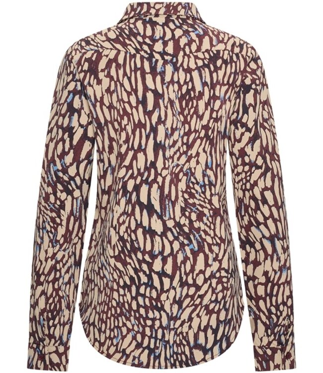 MI PIACE Travel Blouse Abstracte Print 60840 Burgundy Latte