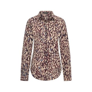 MI PIACE Travel Blouse Abstracte Print 60840 Burgundy Latte
