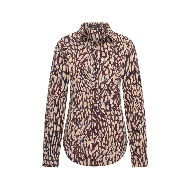 MI PIACE Travel Blouse Abstracte Print 60840 Burgundy Latte