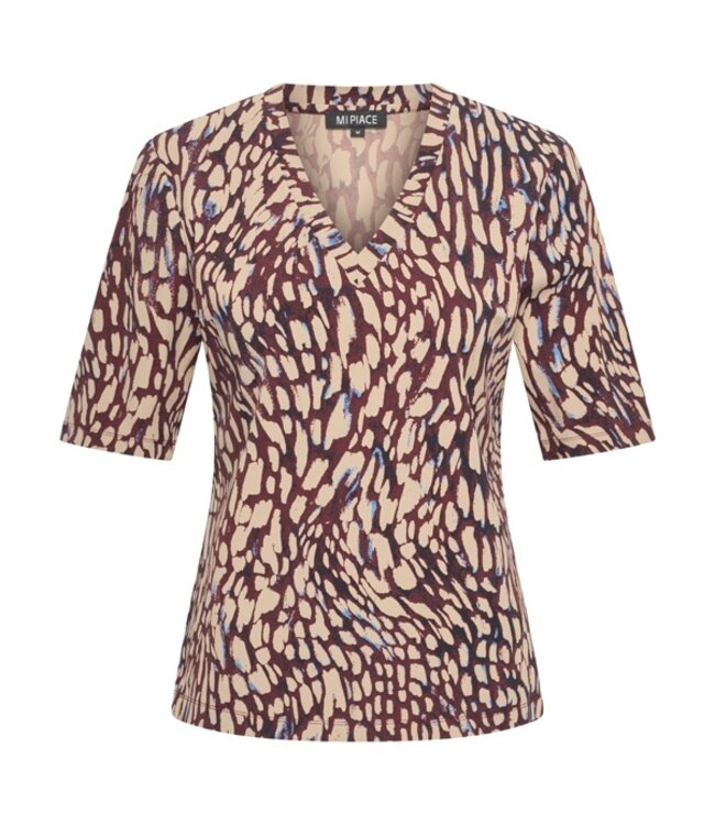 MI PIACE Travel T-shirt Abstracte Print 2271  Burgundy Late