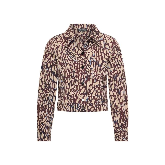 MI PIACE Travel Jacket Abstracte 2348 Burgundy Latte