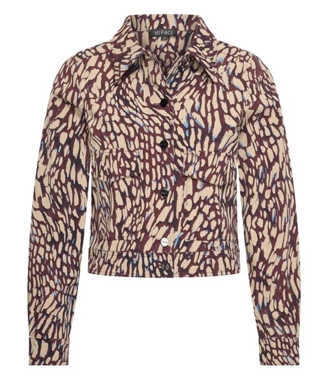 MI PIACE Travel Jacket Abstracte 2348 Burgundy Latte