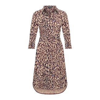 MI PIACE Travel Jurk Print Abstracte 2092 Burgundy Latte