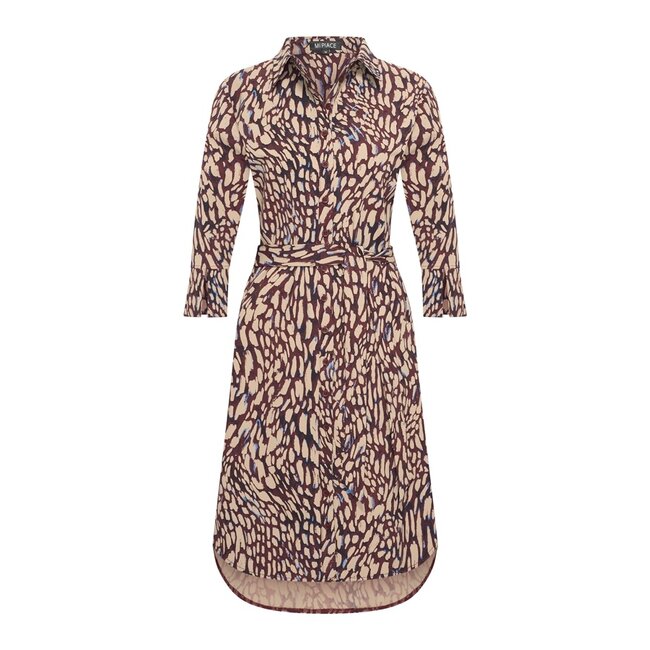 MI PIACE Travel Jurk Print Abstracte 2092 Burgundy Latte