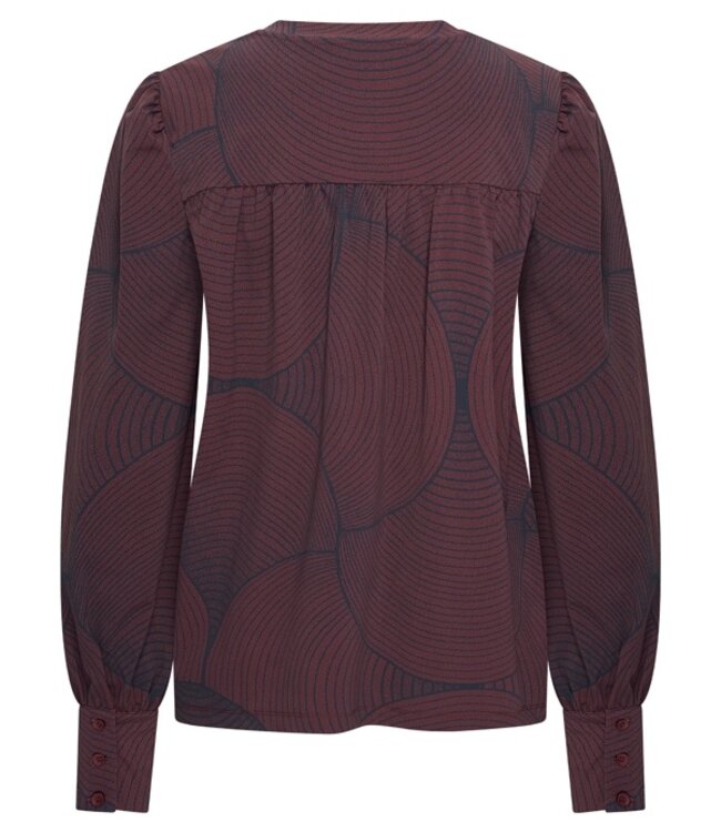 MI PIACE Travel Top  V-Neck Circle Print 2651 Burgundy