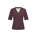 MI PIACE Travel T-Shirt V-Neck Circle Print 2271 Burgundy