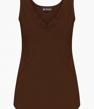 MI PIACE Travel Top Met Kant 2129 Espresso