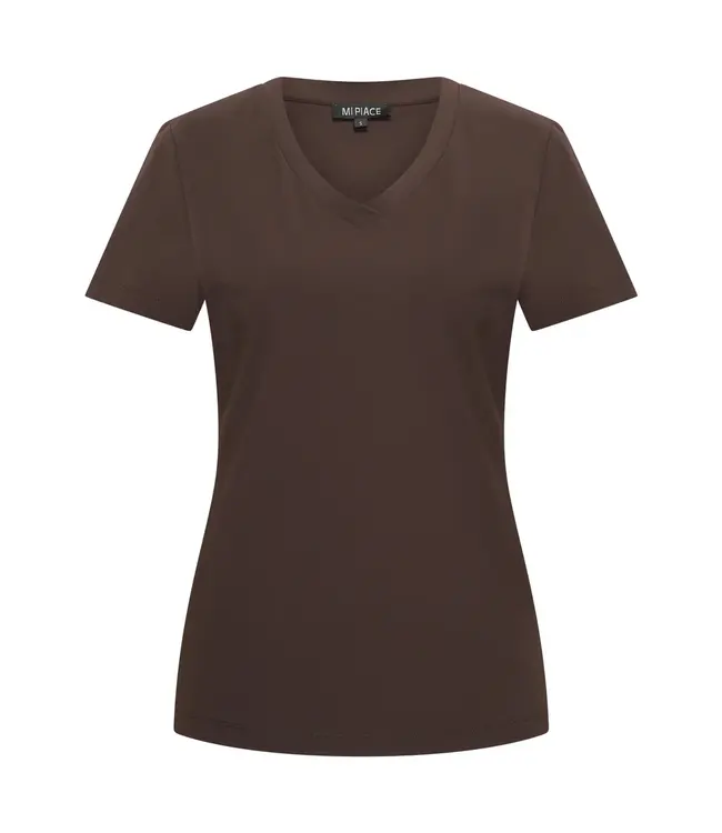 MI PIACE Travel T-shirt V-hals Uni  2271 Espresso
