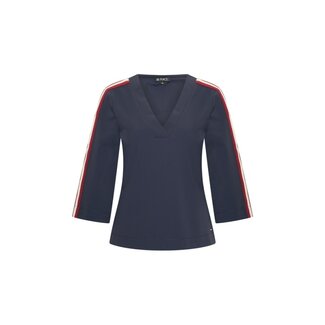 MI PIACE Travel Top V-hals Tape 2666 Dark Blue