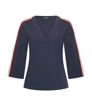 MI PIACE Travel Top V-hals Tape 2666 Dark Blue