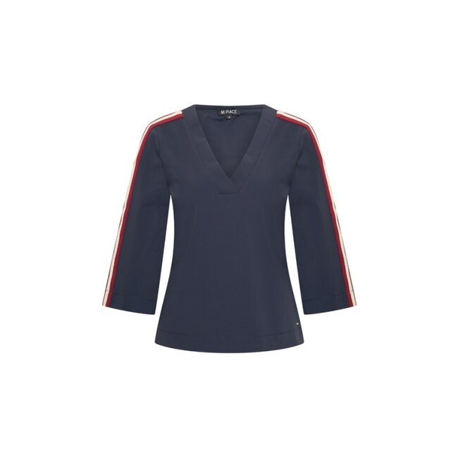 MI PIACE Travel Top V-hals Tape 2666 Dark Blue
