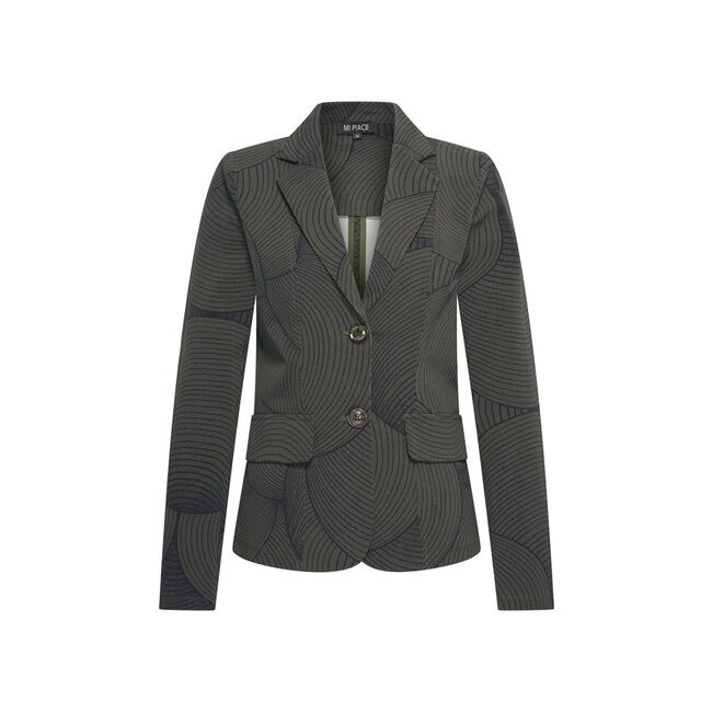 MI PIACE Travel Blazer Circle Print MP202015 Deep Depth Black