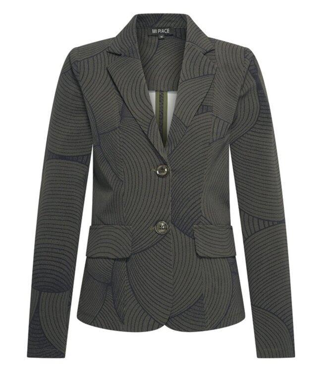 MI PIACE Travel Blazer Circle Print MP202015 Deep Depth Black