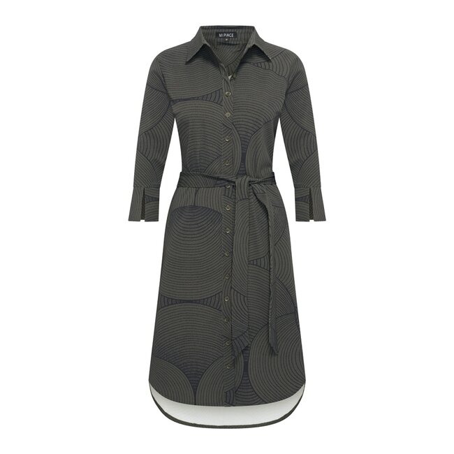 MI PIACE Travel Jurk Circle Print 2092 Deep Depth Black