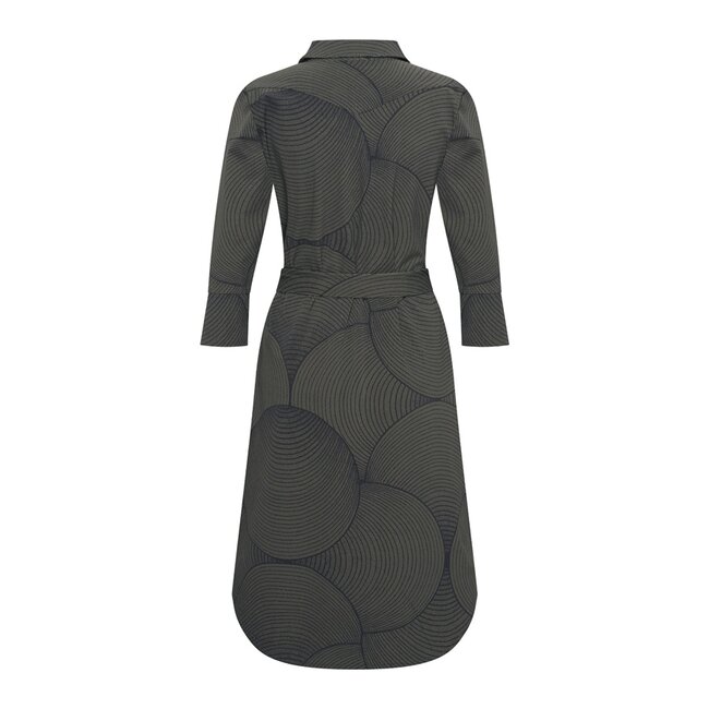 MI PIACE Travel Jurk Circle Print 2092 Deep Depth Black