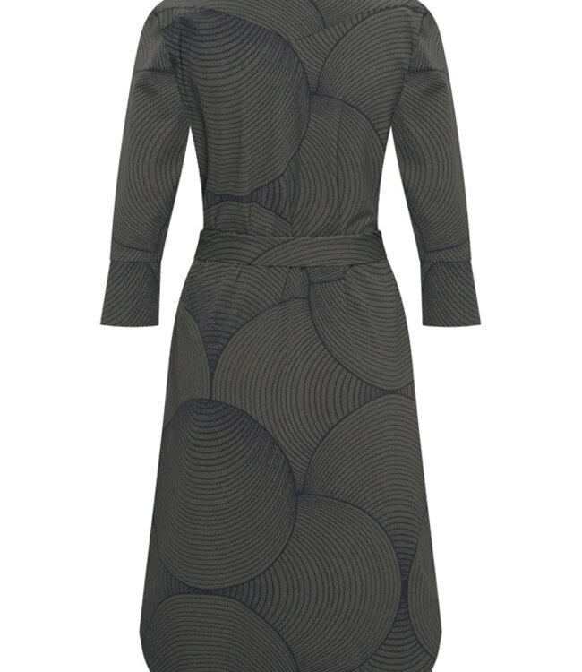 MI PIACE Travel Jurk Circle Print 2092 Deep Depth Black