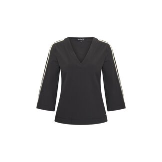 MI PIACE Travel Top V-hals Tape 2666 Black