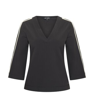 MI PIACE Travel Top V-hals Tape 2666 Black