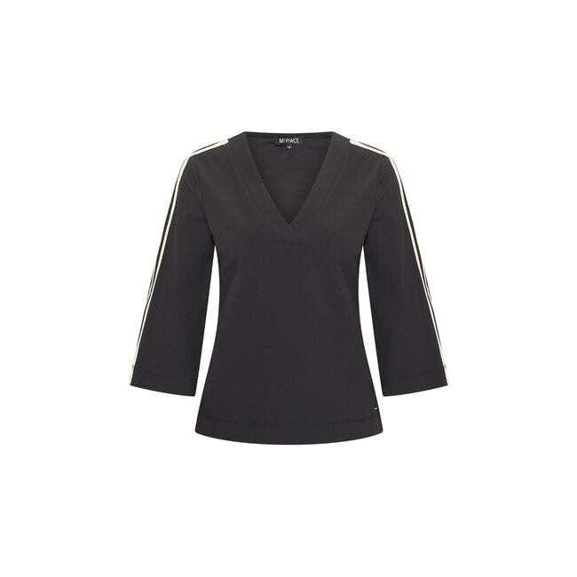 MI PIACE Travel Top V-hals Tape 2666 Black
